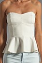 view 3 of 3 Strapless Peplum Top in Ivory