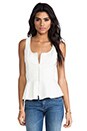 view 1 of 4 Zip Front Peplum Top in Ivory