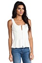 view 2 of 4 Zip Front Peplum Top in Ivory