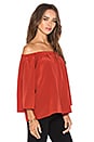 view 2 of 3 Nirvana Off the Shoulder Top in Rust