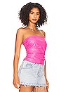 view 2 of 4 x REVOLVE Palma Leather Tube Top in Fuschia Leather