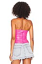 view 3 of 4 x REVOLVE Palma Leather Tube Top in Fuschia Leather