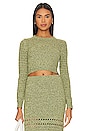 view 1 of 4 Jayla Knit Top in Green & Ivory