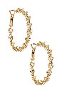 view 1 of 3 Textured Hoop Earrings in Gold