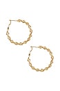 view 2 of 3 Textured Hoop Earrings in Gold
