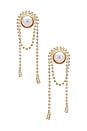 view 1 of 2 BRINCOS PEARL TASSEL in Gold