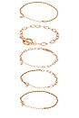 view 2 of 4 x REVOLVE Safety Pins Bracelet Set in Gold
