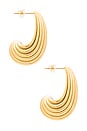 view 2 of 3 Ribbed Hoop Earring in Gold