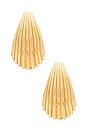 view 3 of 3 Ribbed Hoop Earring in Gold