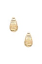 view 1 of 2 Ribbed Teardrop Earring in Gold