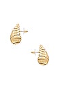 view 2 of 2 Ribbed Teardrop Earring in Gold