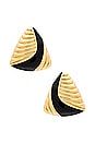 view 1 of 2 Triangle Earrings in Gold & Black