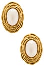 view 1 of 2 Cyrus Earrings in Gold & Pearl