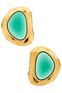 view 1 of 2 Beckett Earrings in Gold & Emerald