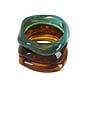 view 1 of 6 Natadola Bracelet Set in Brown & Turquoise