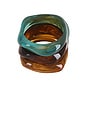 view 3 of 6 Natadola Bracelet Set in Brown & Turquoise