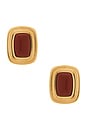 view 1 of 2 PENDIENTES DE TACHUELA RIDEAU in Gold & Red