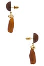 view 2 of 2 PENDIENTES LARGOS MONOWI in Brown