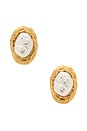 view 1 of 2 PENDIENTES DE TACHUELA KEREMOS in Gold & Pearl