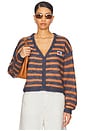 view 1 of 5 Neny Bay Cardigan in Tornade Chine Raye Orange Fluo