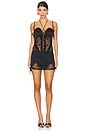 view 1 of 4 Heart Lace Mini Dress in Black