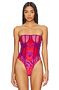 view 2 of 5 Airbrush Heart Print Bodysuit in Violet & Red