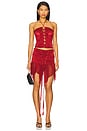 view 5 of 6 Metamorphosis Mini Skirt in Red