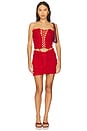 view 5 of 6 Ruffled Mini Skirt in Red
