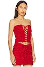 view 2 of 4 Ruffled Top in Red