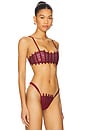 view 2 of 4 Corset Bikini Top in Wine Red