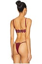 view 3 of 4 Corset Bikini Top in Wine Red
