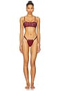view 4 of 4 Corset Bikini Top in Wine Red