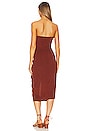 view 3 of 3 the Strapless D K Tie Front Midi Dress in Umber