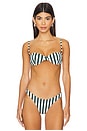 view 1 of 4 Balconette Underwire Bikini Top in Green Vertical Stripe