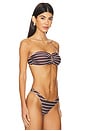 view 2 of 4 TOP BIKINI in Espresso & Off-White Odd Stripes