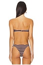 view 3 of 4 TOP BIKINI in Espresso & Off-White Odd Stripes