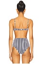 view 3 of 4 Balconette Bikini Top in Marine Vertical Stripe