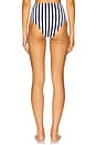 view 3 of 4 High Waist Bikini Bottom in Marine Vertical Stripe