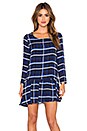 view 1 of 4 ROBE MANCHES LONGUES PILAR in Plaid Blue Print