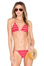 view 1 of 4 TOP BIKINI NAUTICO LISTRADO FINO in Vermelho Rosso