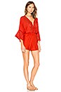 view 2 of 3 Babe Alert Romper in Rebel Red