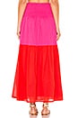 view 3 of 5 Mai Colorblock Maxi Skirt in Fuchsia & Fire Red