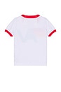 view 2 of 2 Logo Kids Ringer Tee in White & Red