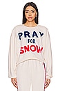 view 1 of 5 Pray For Snow Crewneck Sweatshirt in Vintage White
