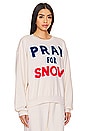 view 2 of 5 Pray For Snow Crewneck Sweatshirt in Vintage White
