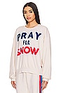view 3 of 5 Pray For Snow Crewneck Sweatshirt in Vintage White