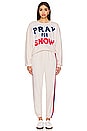 view 5 of 5 Pray For Snow Crewneck Sweatshirt in Vintage White