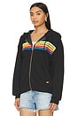 view 3 of 5 5 Stripe Zip Hoodie in Black & Neon Rainbow