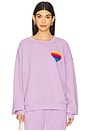 view 1 of 5 Rainbow Heart Stitch Crewneck Sweatshirt in Mauve