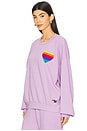 view 2 of 5 Rainbow Heart Stitch Crewneck Sweatshirt in Mauve